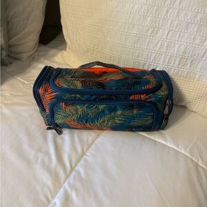 Lug Tropical Leaf Toiletry Bag - Blue and Orange